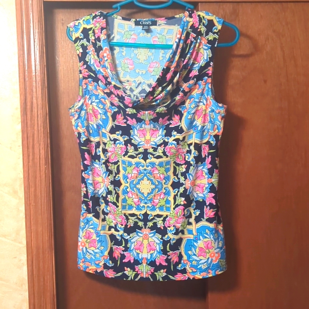 NWT CHAPS Ladies Cowl Neck, Drape Front Top Tunic M